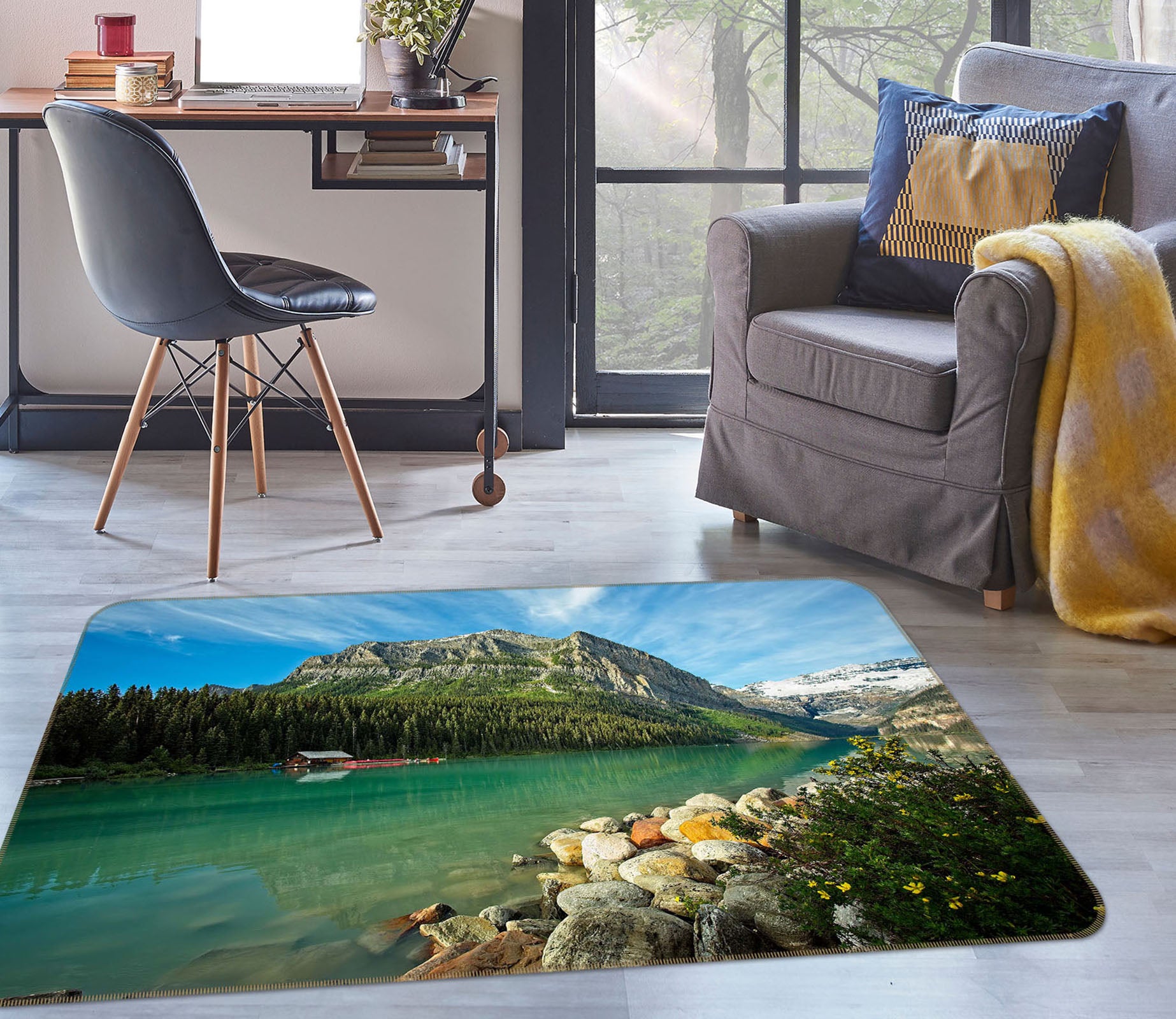 3D Sunny Lake 1113 Kathy Barefield Rug Non Slip Rug Mat