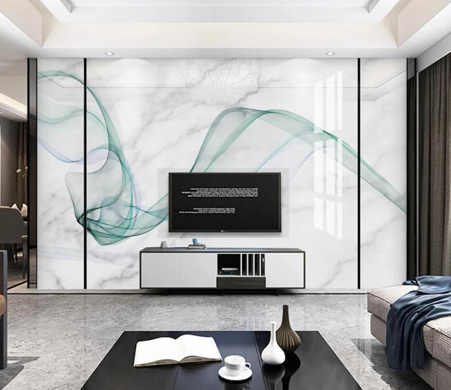 3D Light Green Ribbon 842  Wall Murals