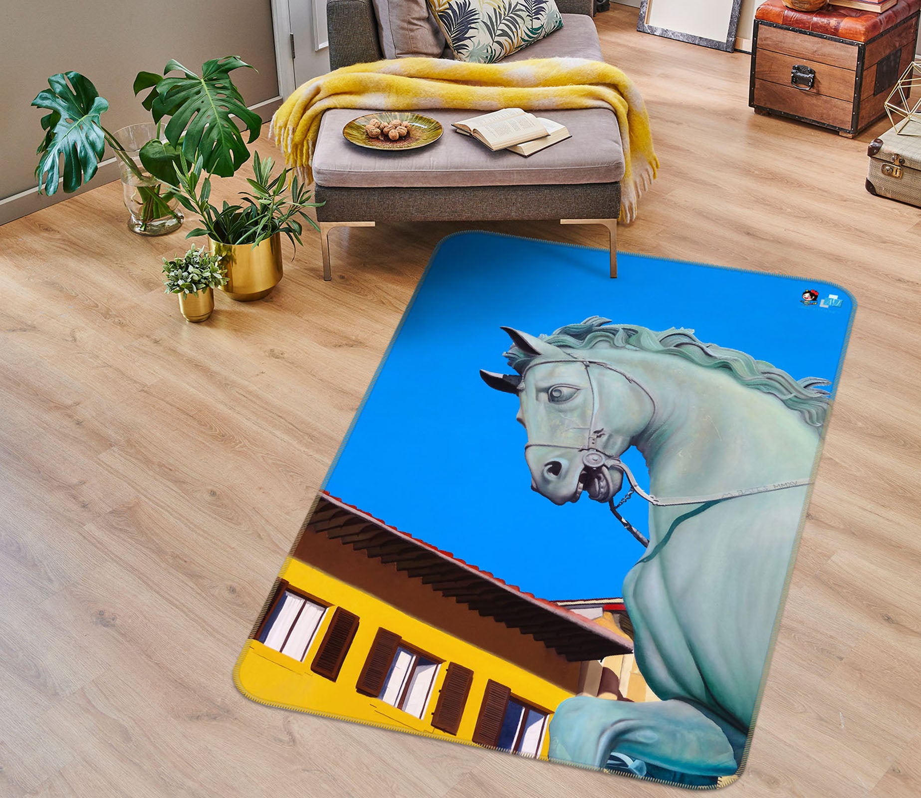 3D Statue Horse 11151 Matthew Holden Bates Rug Non Slip Rug Mat