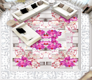 3D Deep Pink Flowers 237 Floor Mural  Wallpaper Murals Rug & Mat Print Epoxy waterproof bath floor