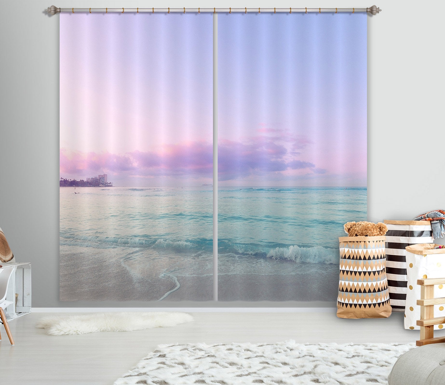 3D Beautiful Sea 045 Noirblanc777 Curtain Curtains Drapes Wallpaper AJ Wallpaper 