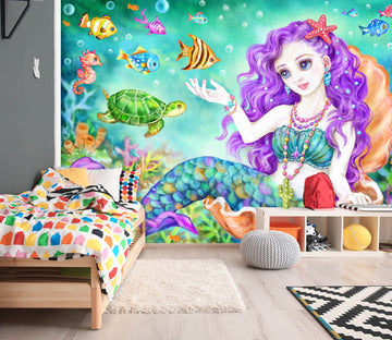 3D Beautiful Mermaid 5527 Kayomi Harai Wall Mural Wall Murals