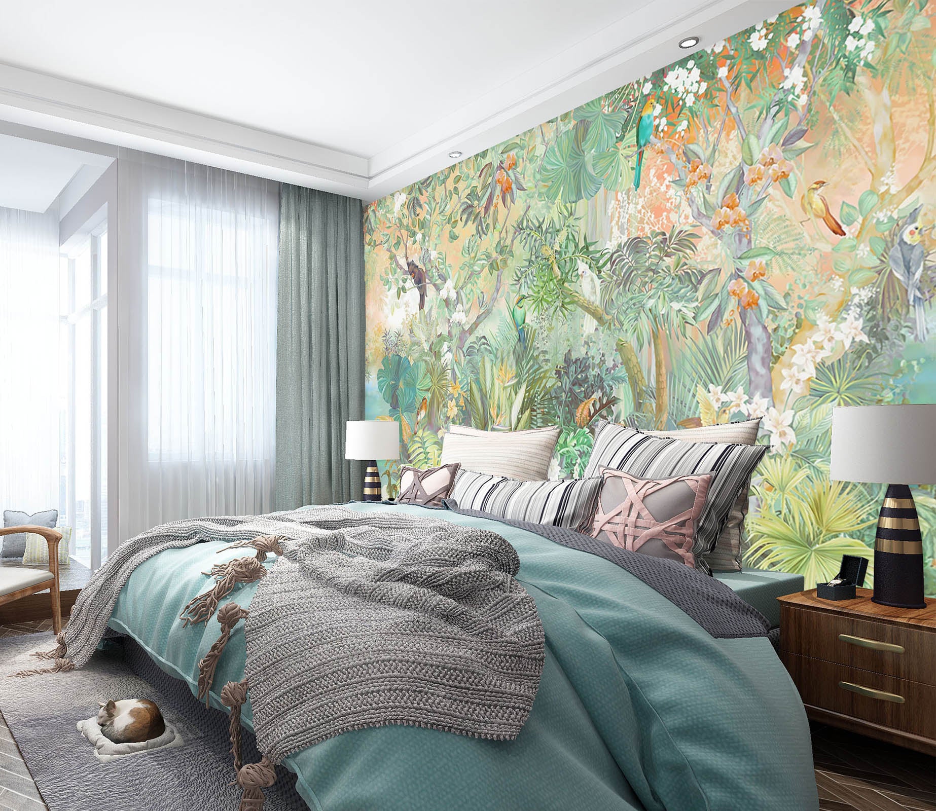 3D Parrot Grove 1514 Wall Murals