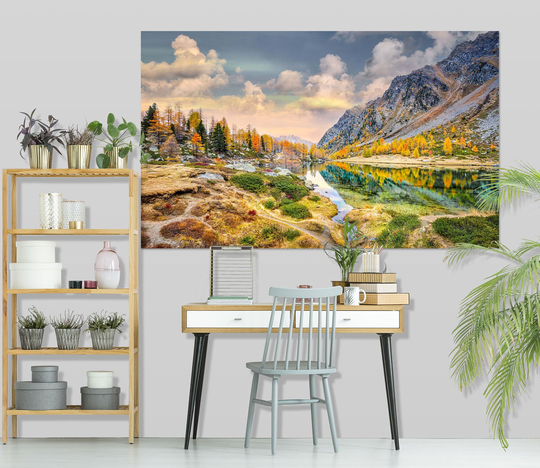 3D Forest Lake 108 Marco Carmassi Wall Sticker
