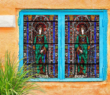 3D Green Priesthood 119 Window Film Print Sticker Cling Stained Glass UV Block