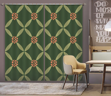 3D Green Flower Leaf Pattern 11128 Kashmira Jayaprakash Curtain Curtains Drapes