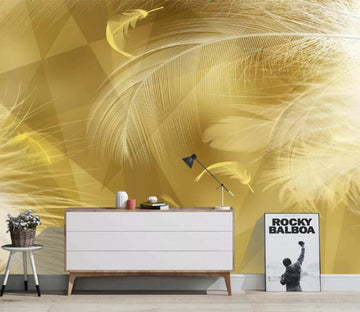 3D Golden Feather WC2724 Wall Murals