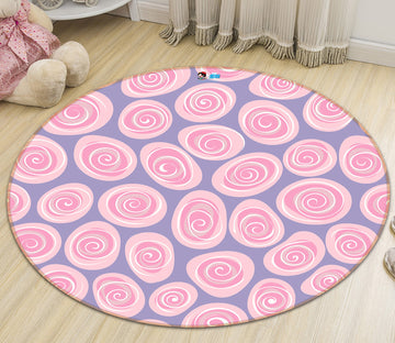 3D Pink Round Spiral Pattern 10562 Kashmira Jayaprakash Rug Round Non Slip Rug Mat