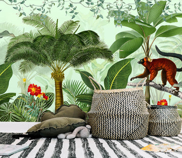 3D Monkey Flower 1546 Wall Murals