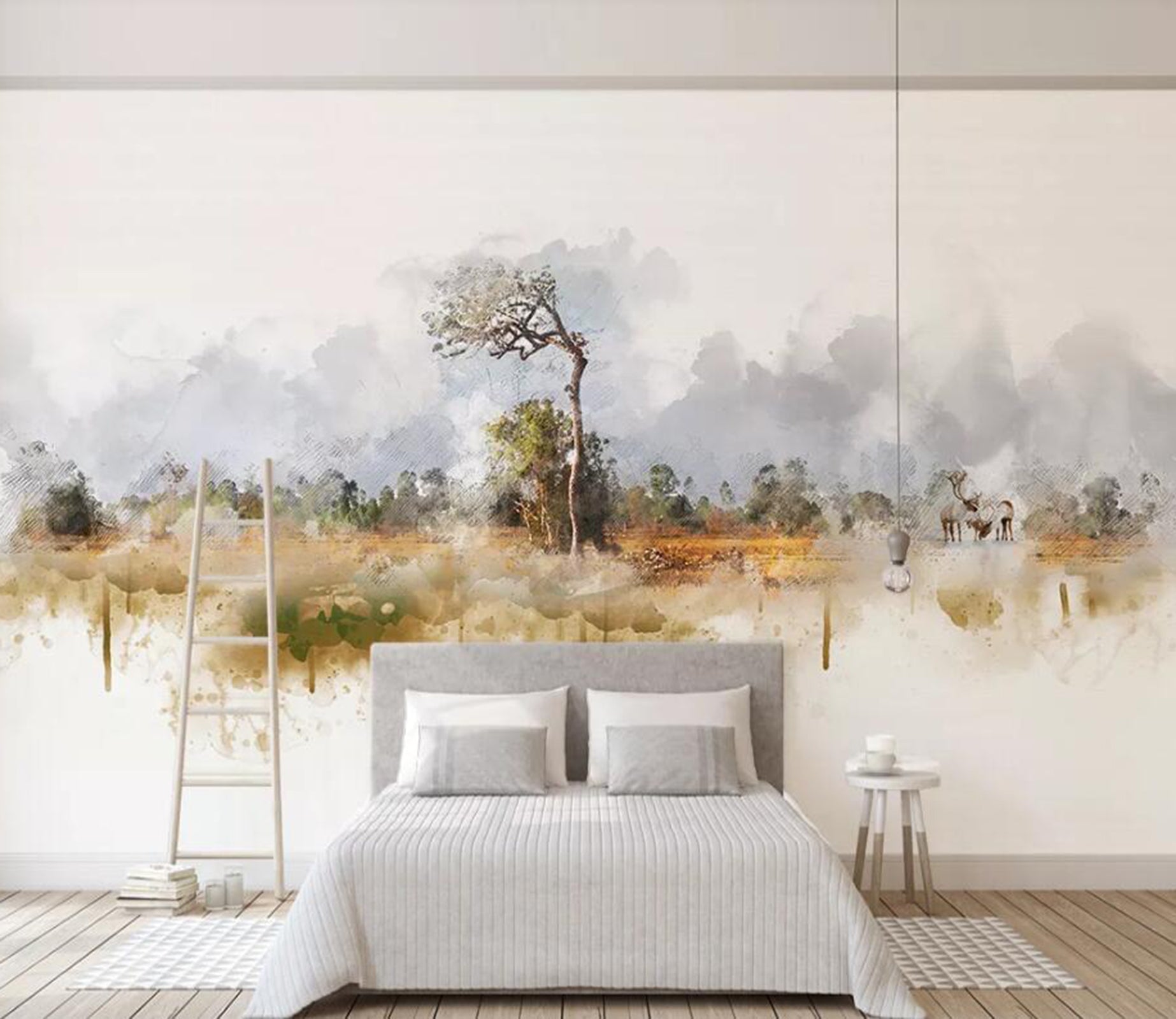 3D Foggy Forest WC10 Wall Murals Wallpaper AJ Wallpaper 2 