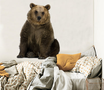 3D Sitting Bear 173 Animals Wall Stickers Wallpaper AJ Wallpaper 
