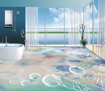 3D Bubble Beach 520 Floor Mural  Wallpaper Murals Rug & Mat Print Epoxy waterproof bath floor