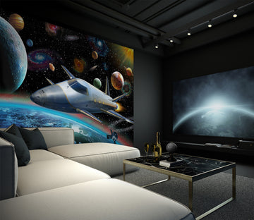 3D Planet Spaceship 1420 Adrian Chesterman Wall Mural Wall Murals