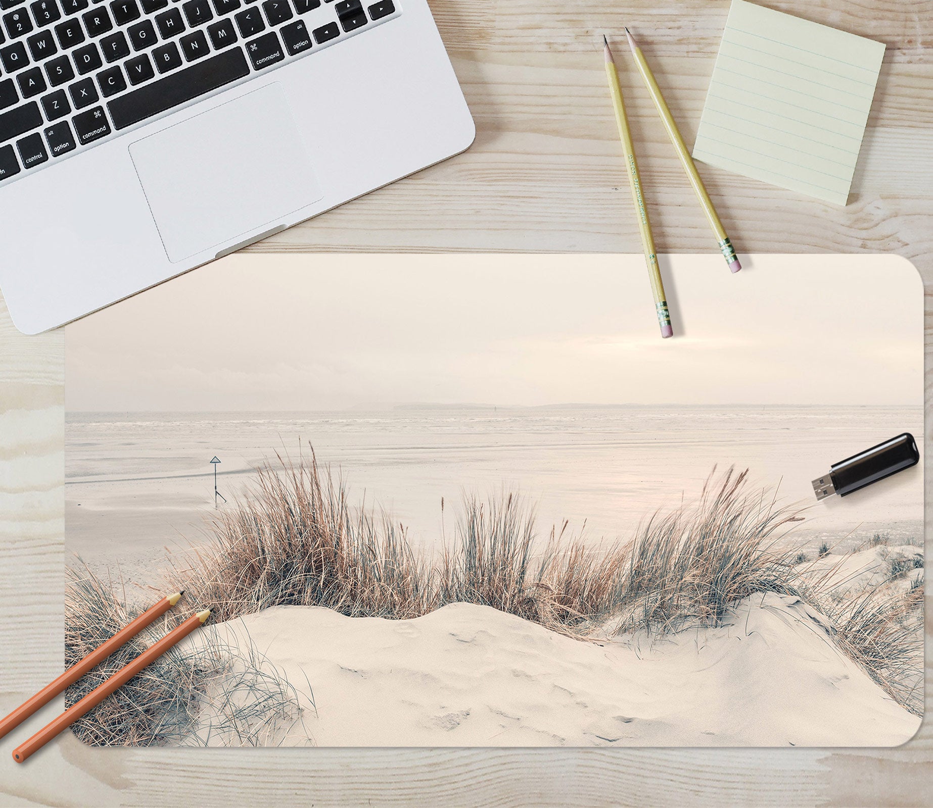 3D Grass Sand Beach 12467 Assaf Frank Desk Mat
