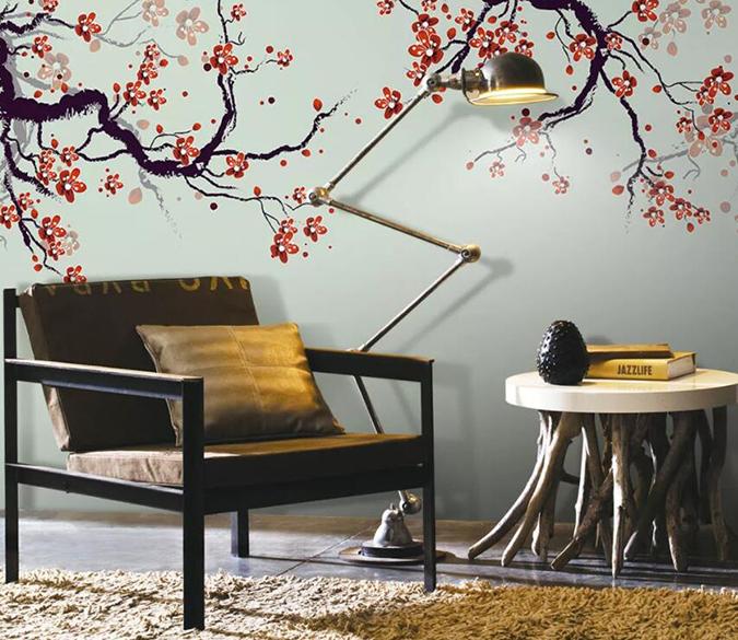 3D Branch Red Plum 633 Wall Murals Wallpaper AJ Wallpaper 2 
