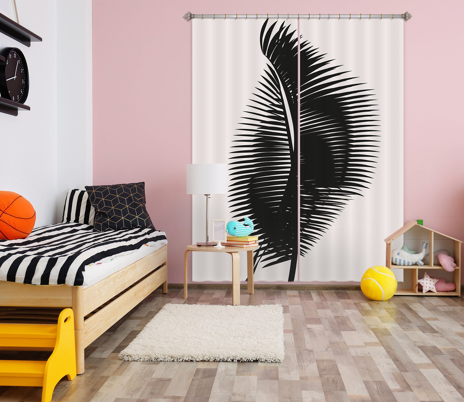 3D Black Geometrica 1046 Boris Draschoff Curtain Curtains Drapes