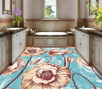 3D Yellowish Flower 311 Floor Mural  Wallpaper Murals Rug & Mat Print Epoxy waterproof bath floor