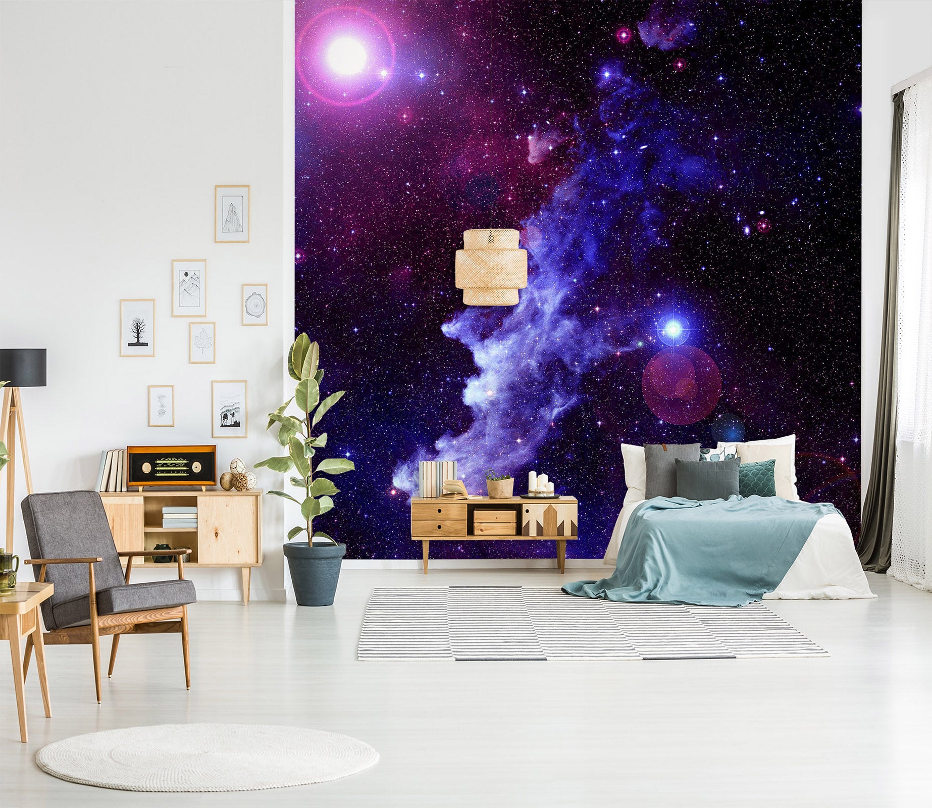 3D Purple Starry Sky 1758 Wall Murals