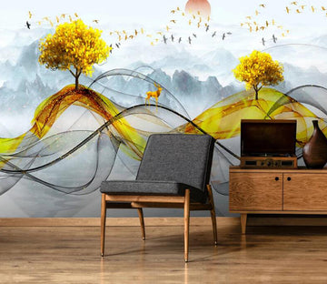 3D Ribbon Trees 158 Wall Murals