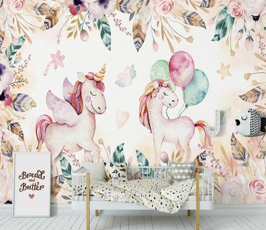 3D Colorful Feather Ponies 956 Wall Murals