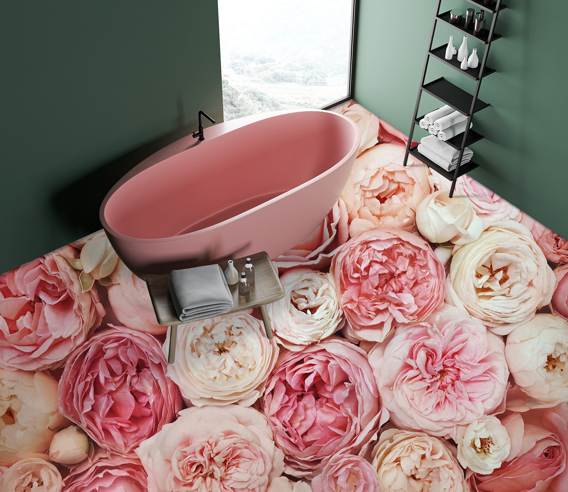 3D Delicate And Prosperous Flowers 157 Floor Mural  Wallpaper Murals Rug & Mat Print Epoxy waterproof bath floor