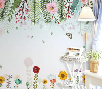 3D Flower Butterfly WC86 Wall Murals Wallpaper AJ Wallpaper 2 