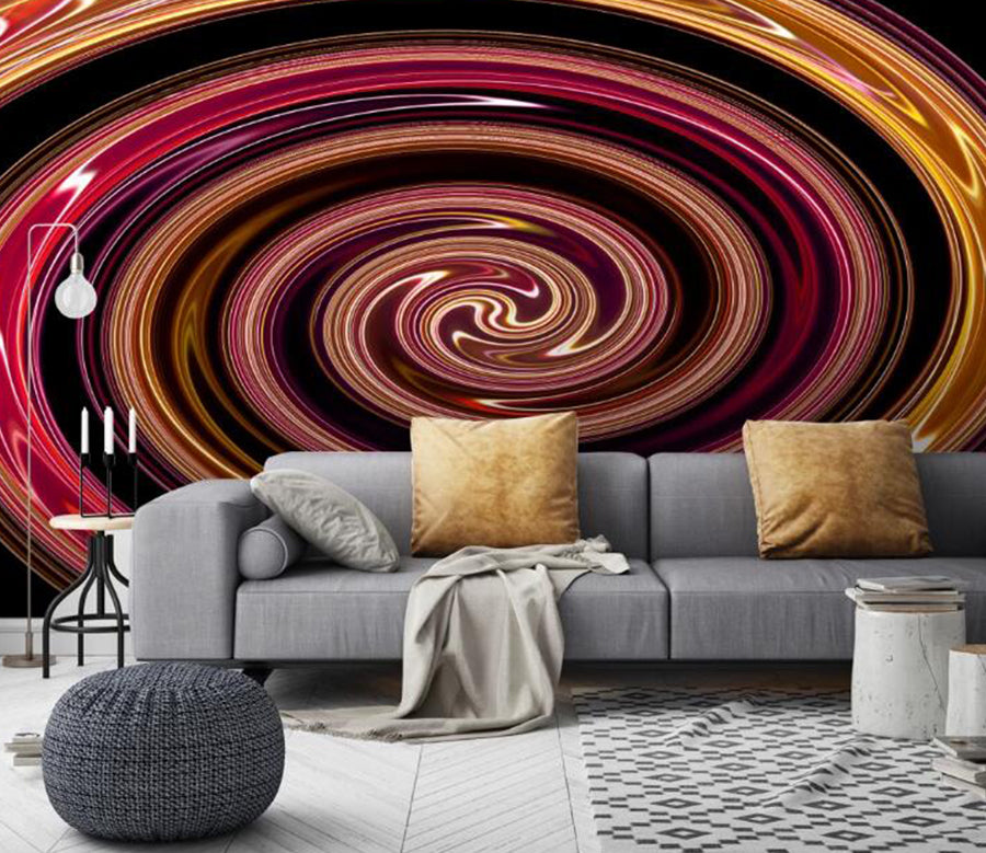 3D Circular Vortex 448 Wall Murals