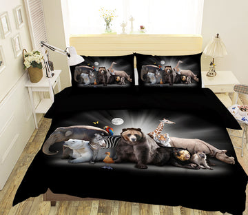 3D Black Elephant 015 Bed Pillowcases Quilt