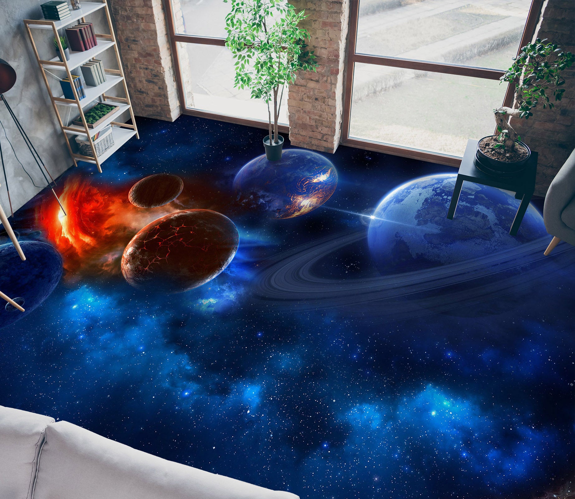 3D Mysterious Blue Universe 212 Floor Mural  Wallpaper Murals Rug & Mat Print Epoxy waterproof bath floor