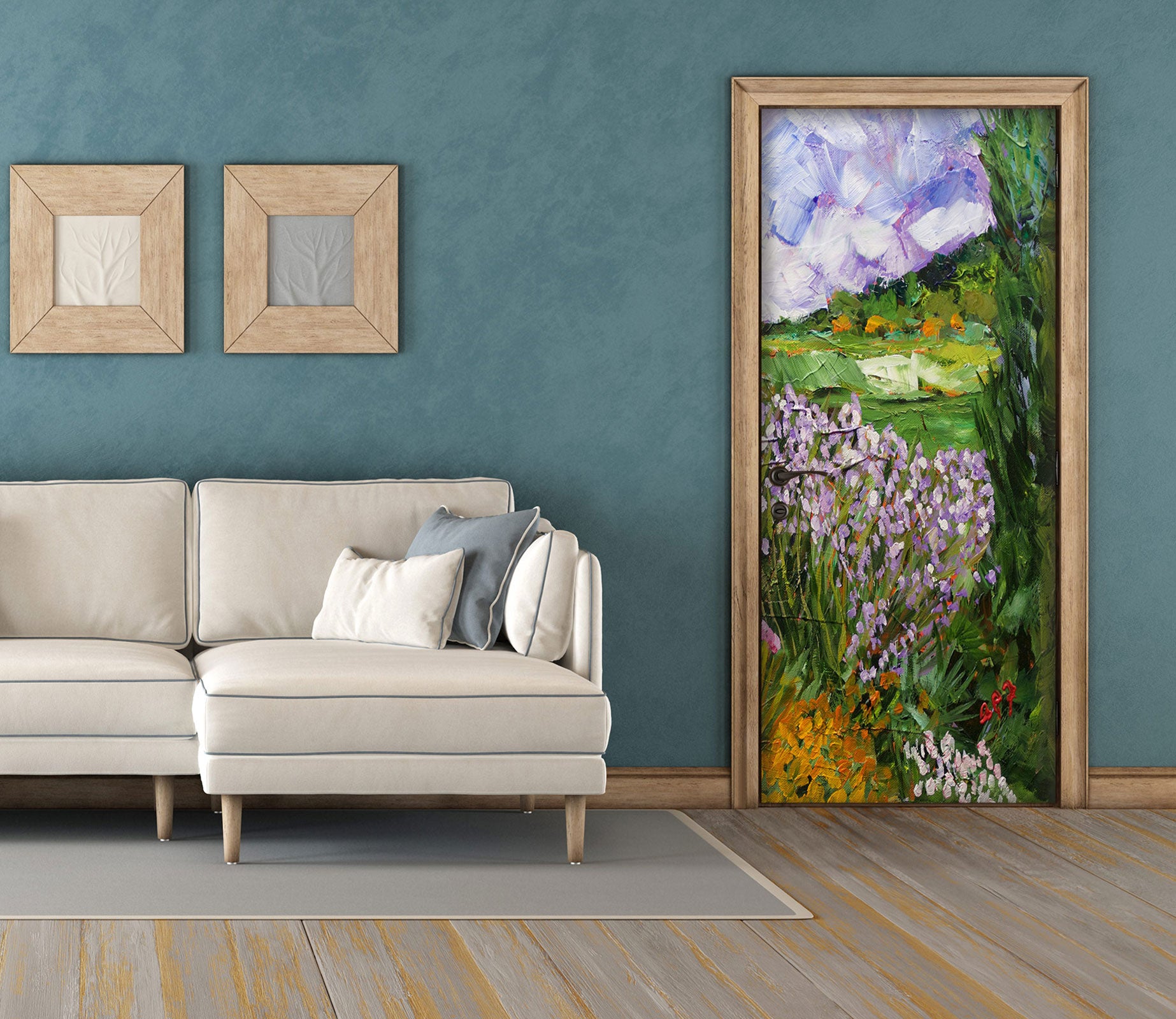 3D Flowers Grass Lawn Hillside 93196 Allan P. Friedlander Door Mural