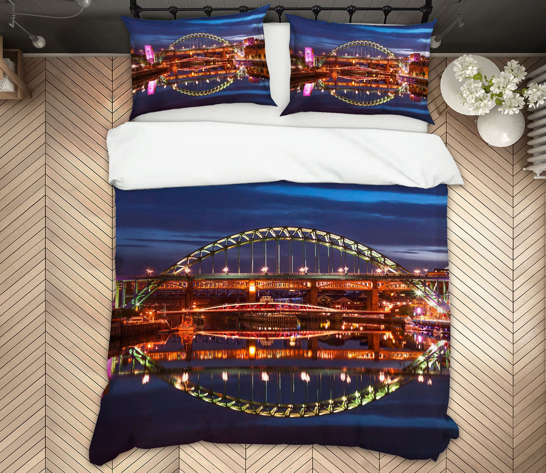 3D Night Light Bridge 85171 Assaf Frank Bedding Bed Pillowcases Quilt