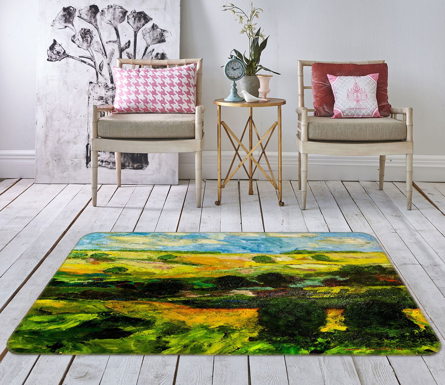 3D Field Tree 1064 Allan P. Friedlander Rug Non Slip Rug Mat