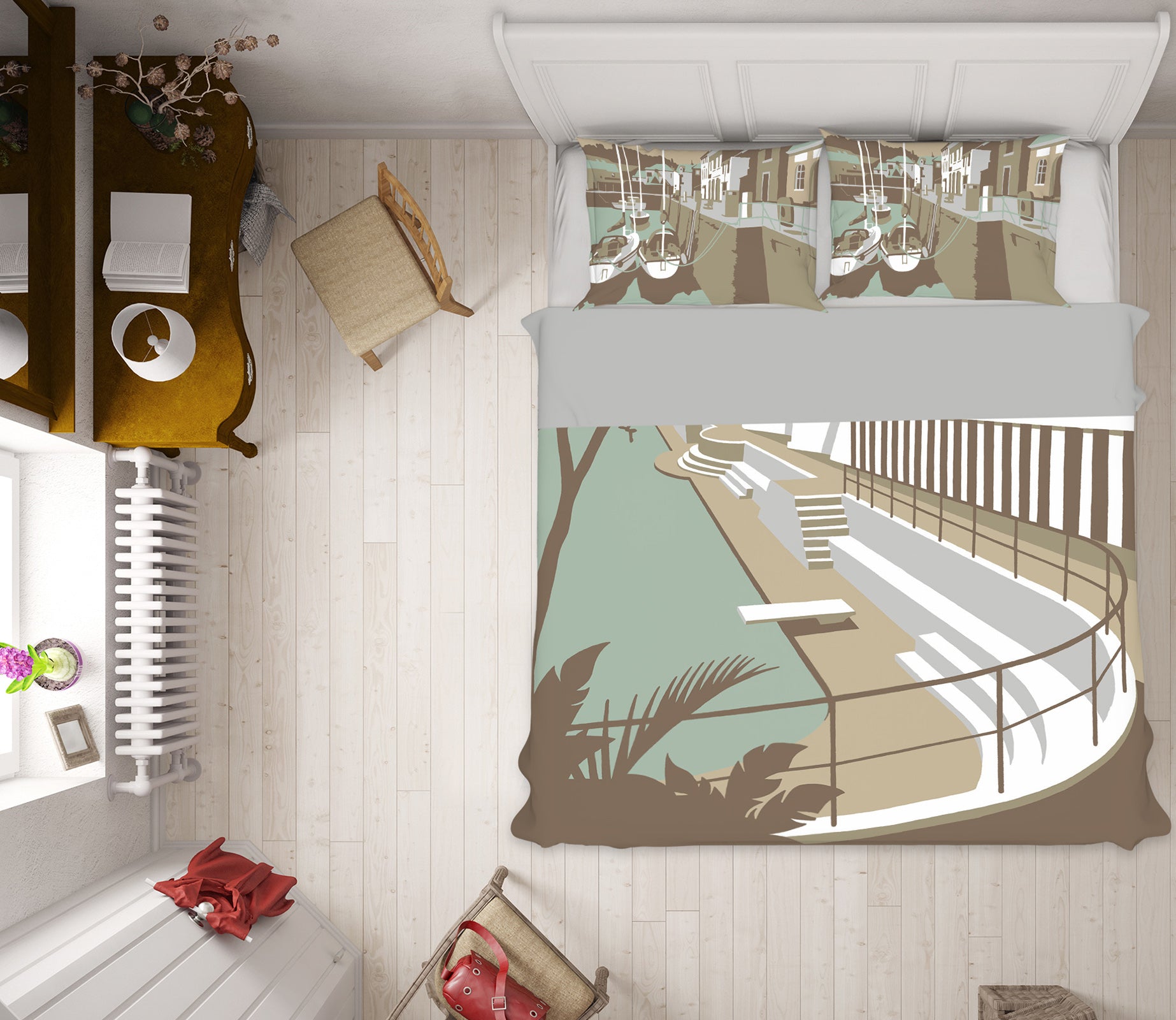 3D Penzance Pool 2037 Steve Read Bedding Bed Pillowcases Quilt