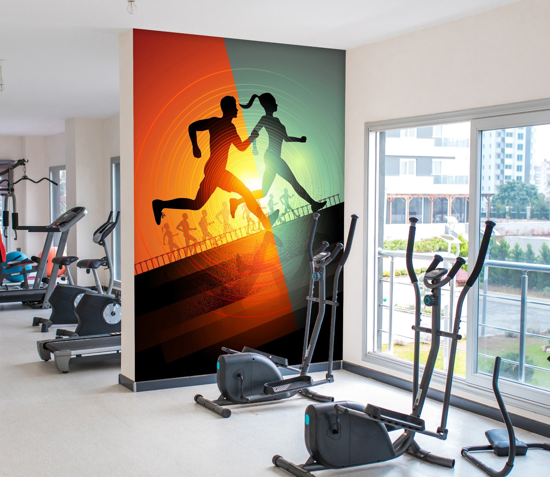 3D Running For Two 063 Wall Murals Wallpaper AJ Wallpaper 