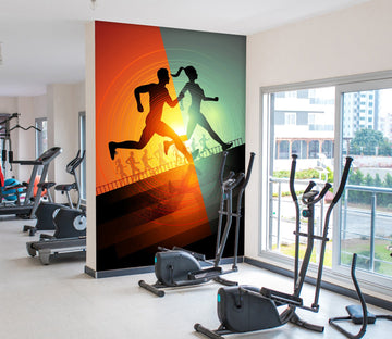 3D Running For Two 063 Wall Murals Wallpaper AJ Wallpaper 