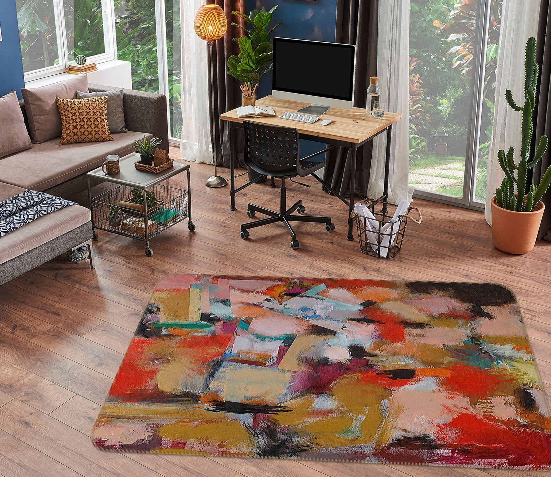 3D Color Graffiti 1015 Allan P. Friedlander Rug Non Slip Rug Mat