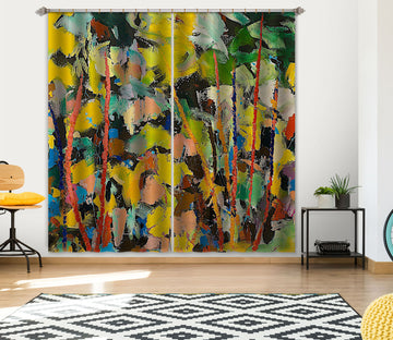3D Colored Leaves 150 Allan P. Friedlander Curtain Curtains Drapes