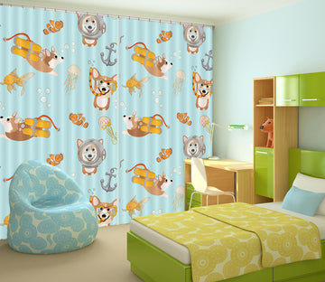 3D Puppy Bubble 122 Uta Naumann Curtain Curtains Drapes