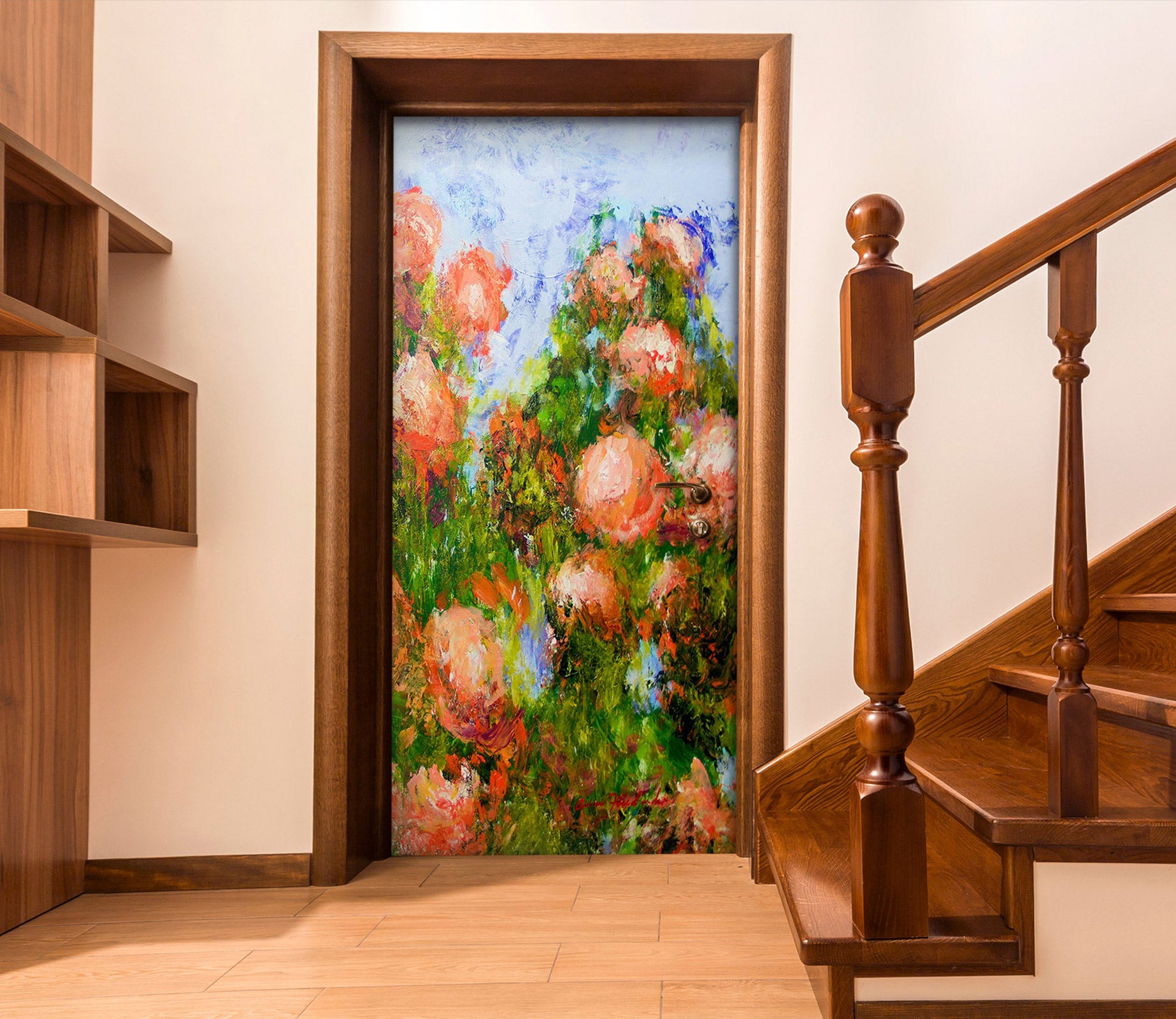 3D Painting Red Flowers 93207 Allan P. Friedlander Door Mural
