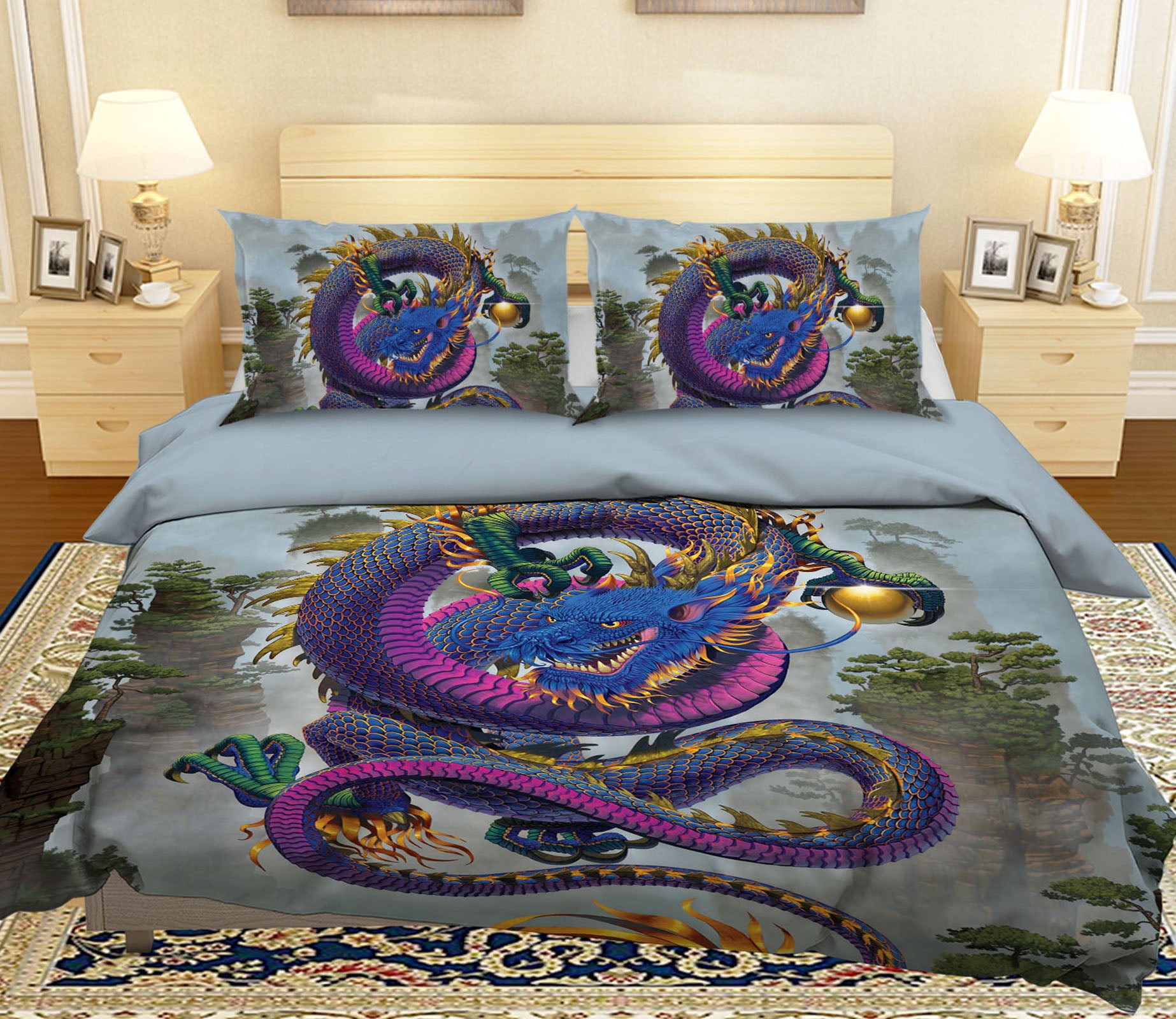 3D Good Fortune Dragon Def 048 Bed Pillowcases Quilt Exclusive Designer Vincent