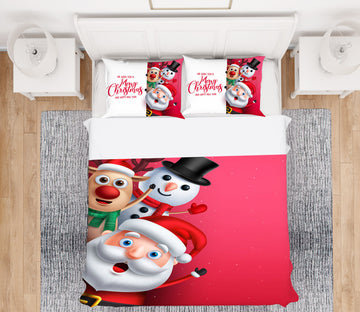 3D Santa Snowman 52167 Christmas Quilt Duvet Cover Xmas Bed Pillowcases