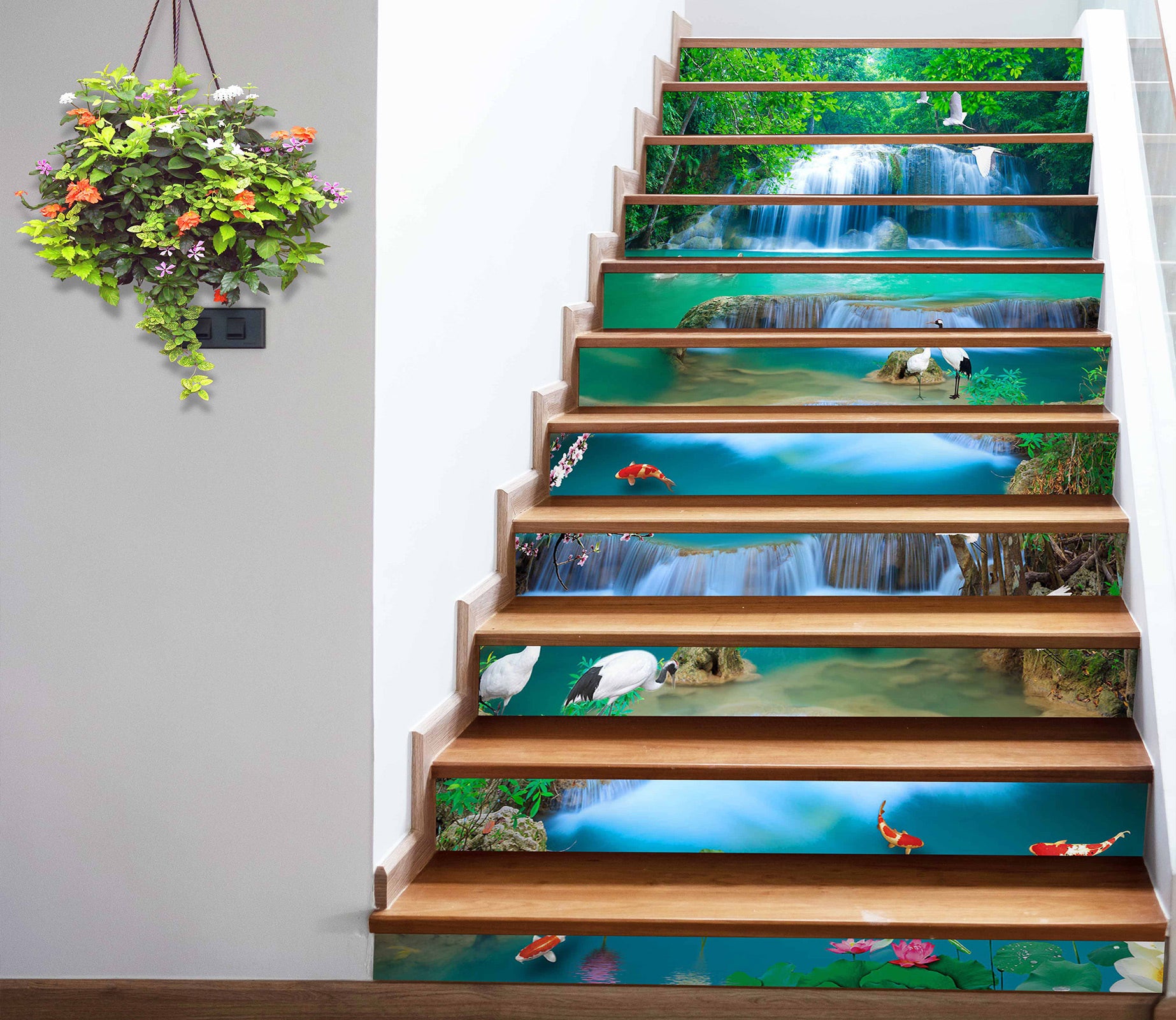 3D Pure River Water 029 Stair Risers