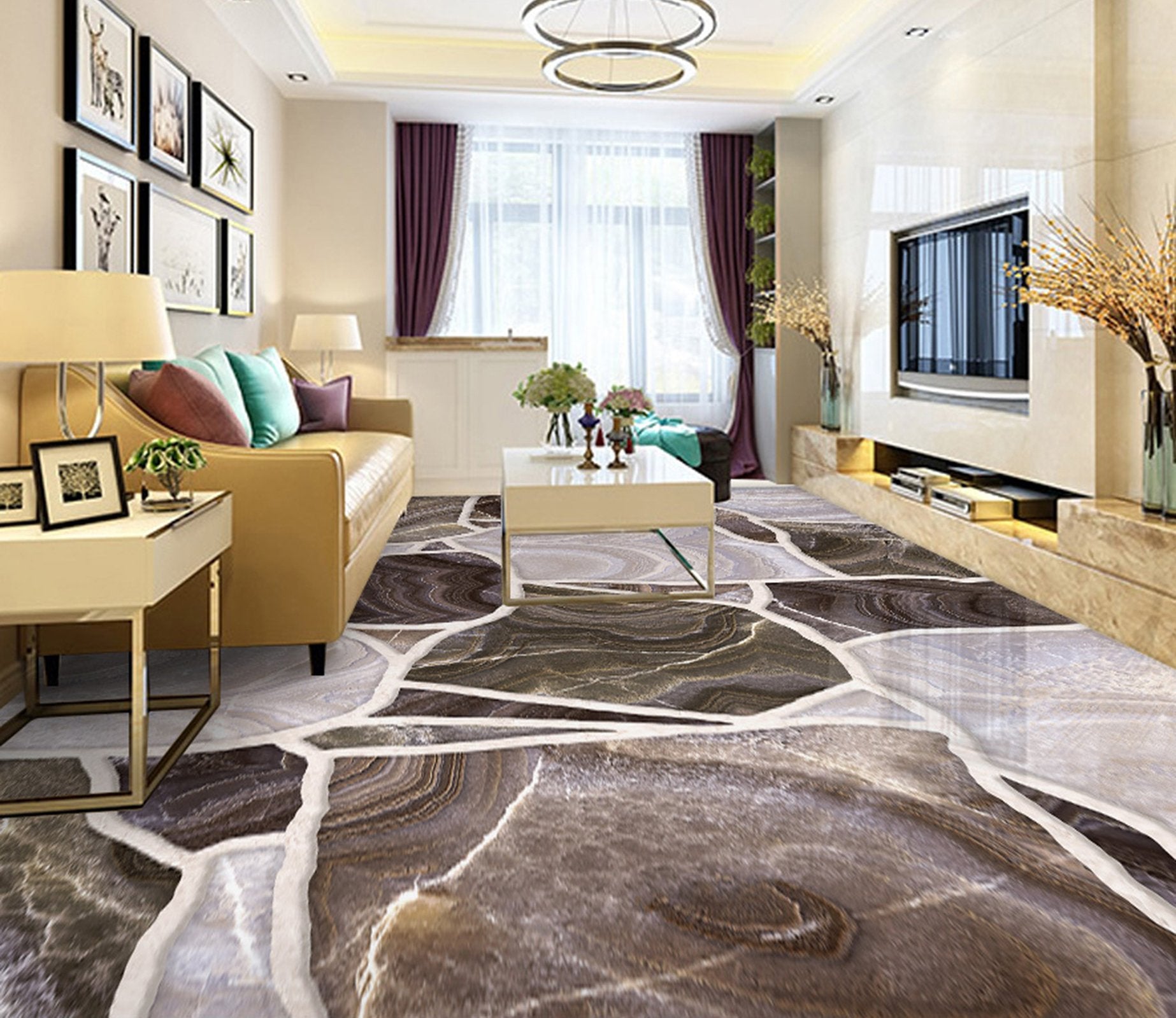 3D Color Stripe WG659 Floor Mural Wallpaper AJ Wallpaper 2 