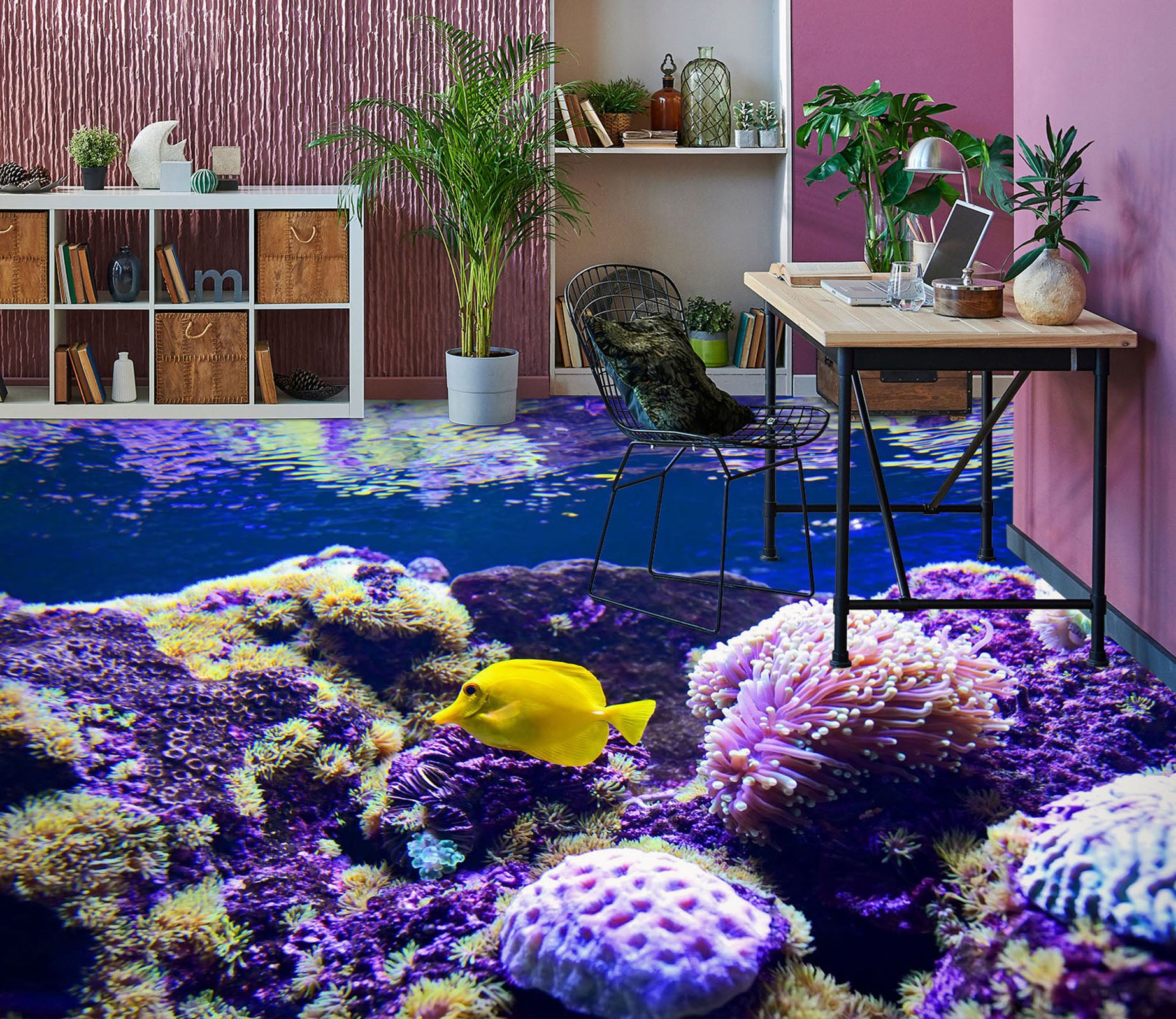 3D Dreamy Purple Coral 1451 Floor Mural  Wallpaper Murals Self-Adhesive Removable Print Epoxy