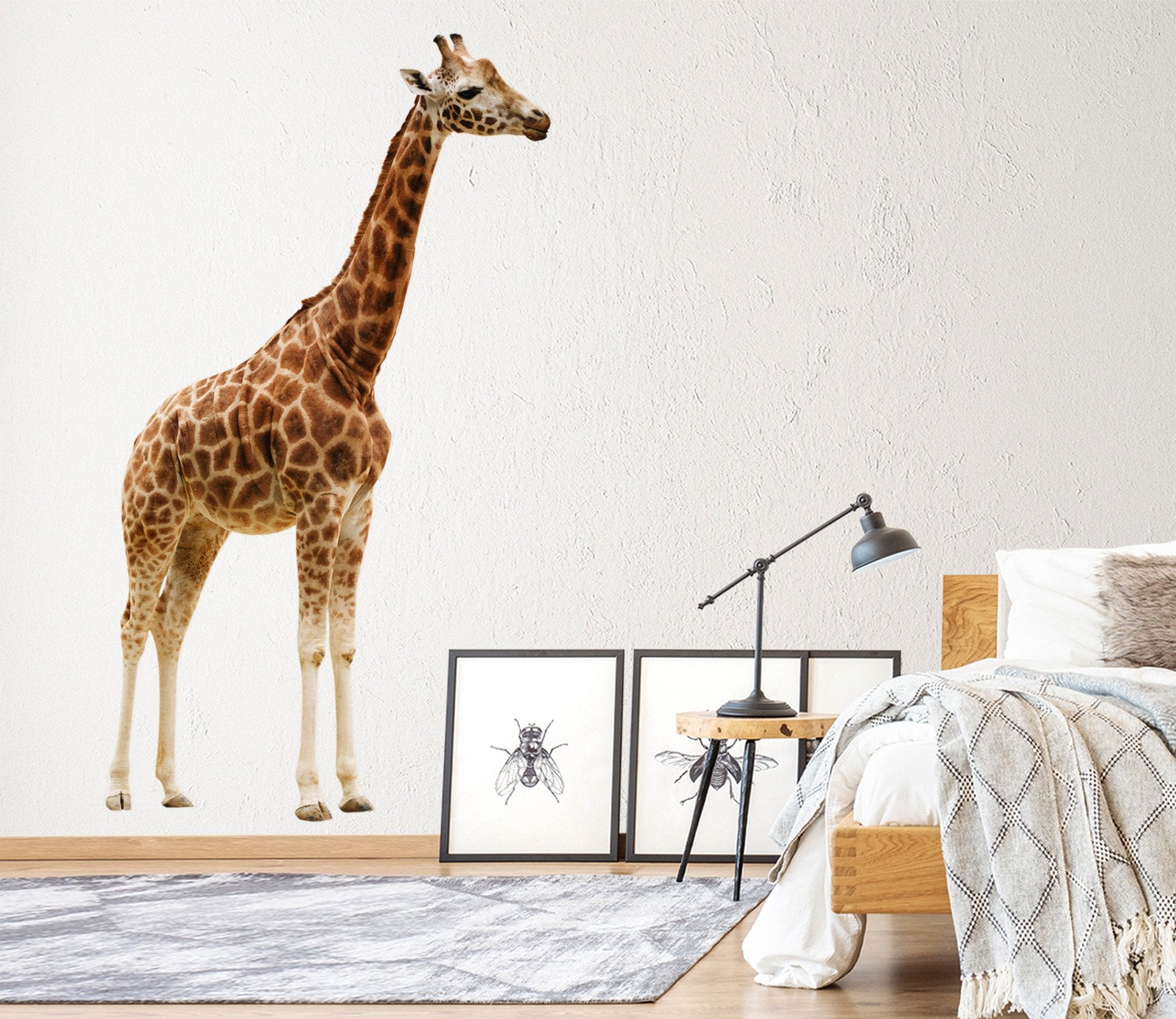 3D Giraffe Stretching His Neck 197 Animals Wall Stickers Wallpaper AJ Wallpaper 