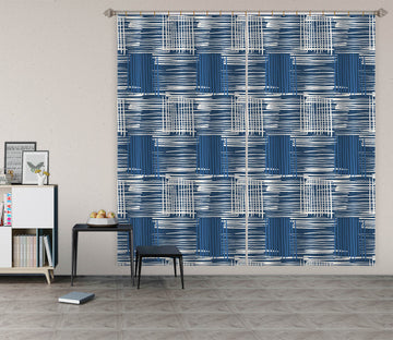 3D Blue Line Texture 11149 Kashmira Jayaprakash Curtain Curtains Drapes