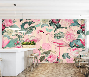 3D Flamingo Forest 1410 Andrea haase Wall Mural Wall Murals