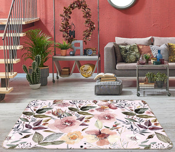 3D Flowers Open 083 Uta Naumann Rug Non Slip Rug Mat