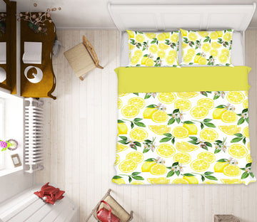 3D Yellow Lemon 051 Uta Naumann Bedding Bed Pillowcases Quilt