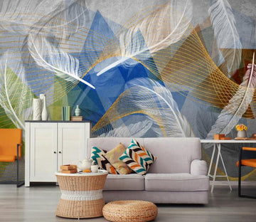 3D Colored Feathers 667 Wall Murals